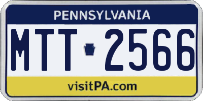 PA license plate MTT2566