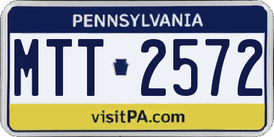 PA license plate MTT2572