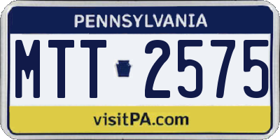 PA license plate MTT2575