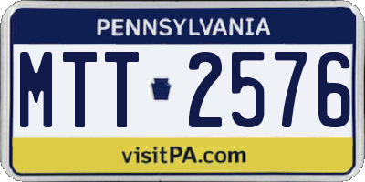 PA license plate MTT2576