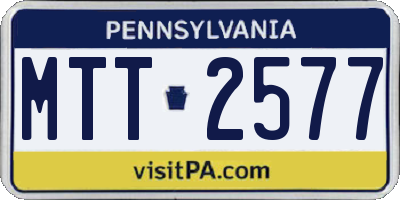 PA license plate MTT2577