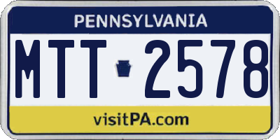 PA license plate MTT2578