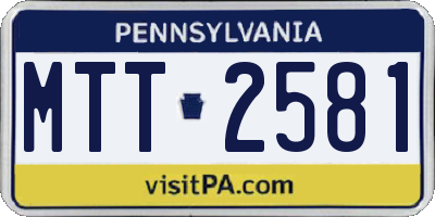 PA license plate MTT2581