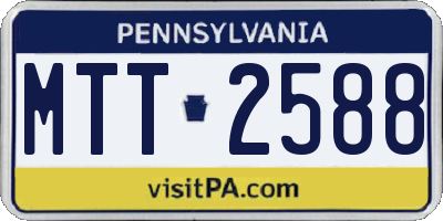 PA license plate MTT2588