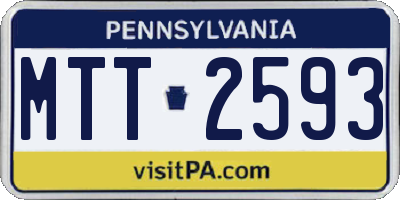 PA license plate MTT2593