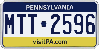 PA license plate MTT2596