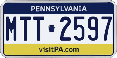 PA license plate MTT2597