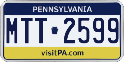 PA license plate MTT2599