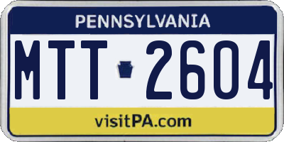 PA license plate MTT2604