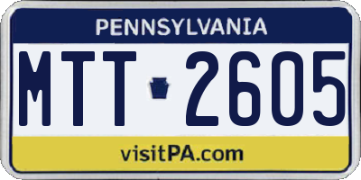 PA license plate MTT2605