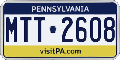 PA license plate MTT2608