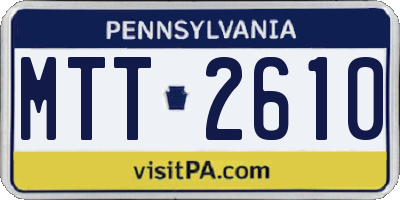 PA license plate MTT2610