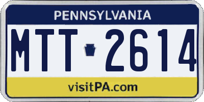 PA license plate MTT2614