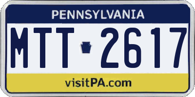 PA license plate MTT2617