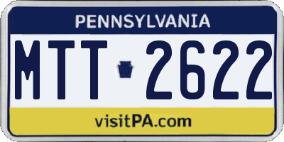 PA license plate MTT2622
