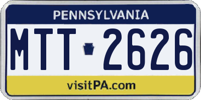 PA license plate MTT2626