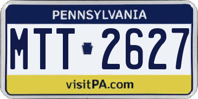 PA license plate MTT2627