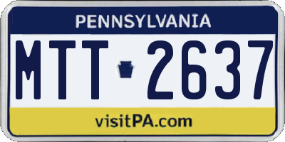 PA license plate MTT2637