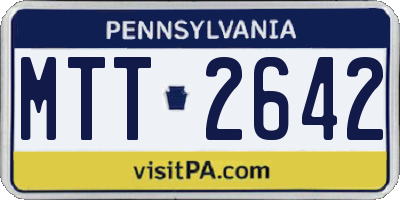 PA license plate MTT2642