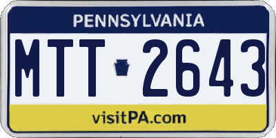 PA license plate MTT2643