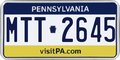 PA license plate MTT2645