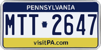 PA license plate MTT2647