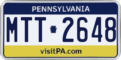 PA license plate MTT2648
