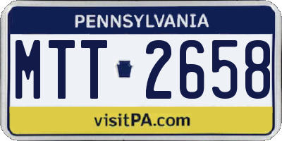 PA license plate MTT2658