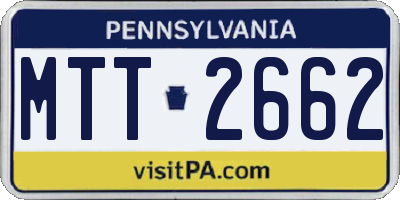 PA license plate MTT2662