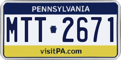PA license plate MTT2671