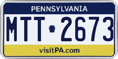 PA license plate MTT2673