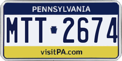 PA license plate MTT2674