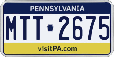 PA license plate MTT2675