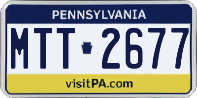 PA license plate MTT2677