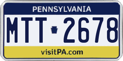 PA license plate MTT2678