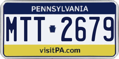 PA license plate MTT2679