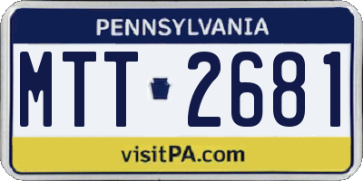 PA license plate MTT2681