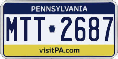 PA license plate MTT2687
