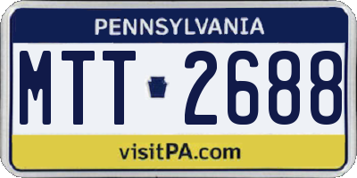 PA license plate MTT2688