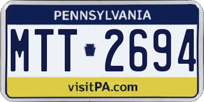 PA license plate MTT2694