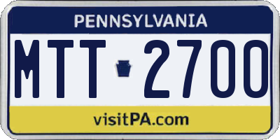 PA license plate MTT2700