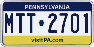 PA license plate MTT2701