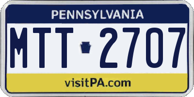 PA license plate MTT2707