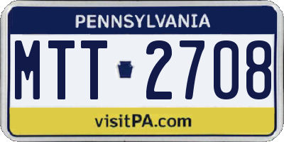 PA license plate MTT2708