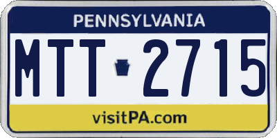PA license plate MTT2715