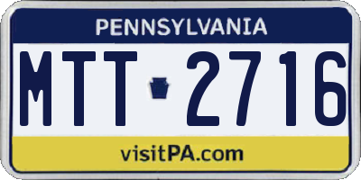 PA license plate MTT2716