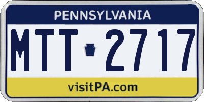 PA license plate MTT2717