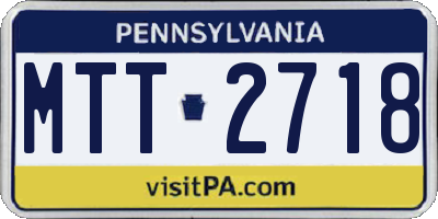 PA license plate MTT2718