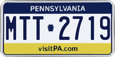 PA license plate MTT2719