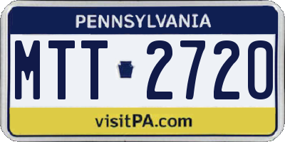 PA license plate MTT2720